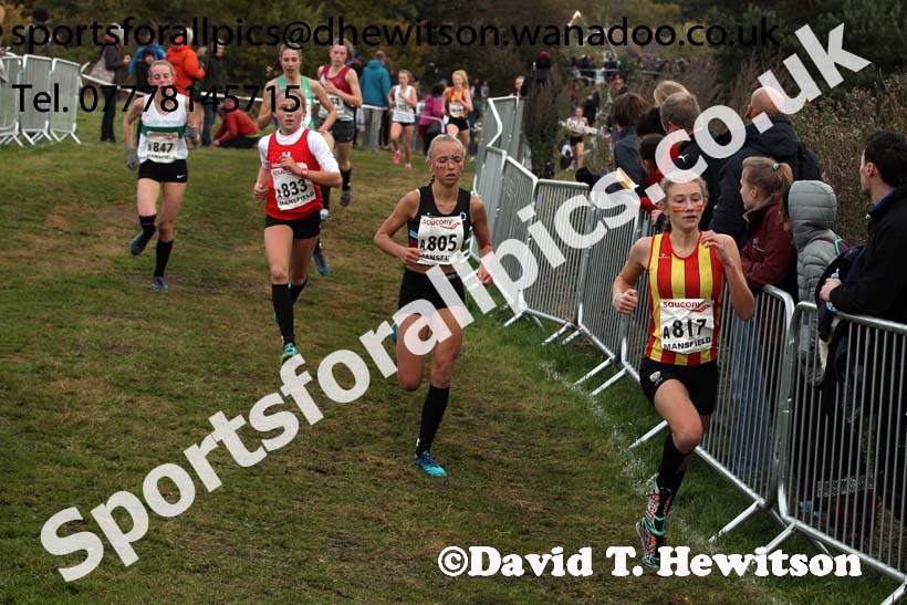 Girls under-15s, 2016 National Cross Country Relays, Berry Hill Park, Mansfield. Photo: David T. Hewitson/Sports for All Pics